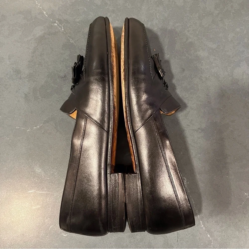 Bally men’s sz 9.5 Arturo black leather tassel loafers
